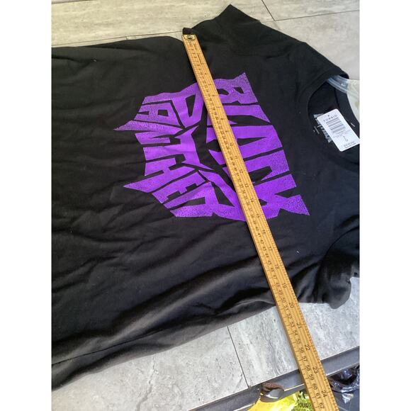 Black Panther Marvel Womens T-Shirt Black Purple Crew Neck 100% Cotton Size 0 - Picture 3 of 9